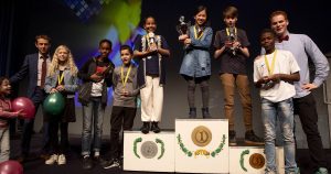 Nederland,Utrecht, 2019 Leesvertelwedstrijd 2019, Beatrix theater, winnaar Lian Vierhout Foto: Bob Bronshoff